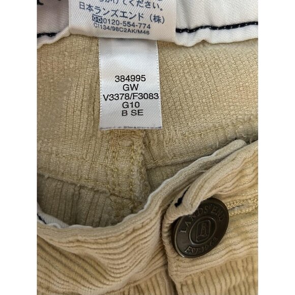 Lands' End Corduroy Pants Womens 10 Tan Straight Leg Stretch Mid Rise Very Soft - Picture 10 of 12